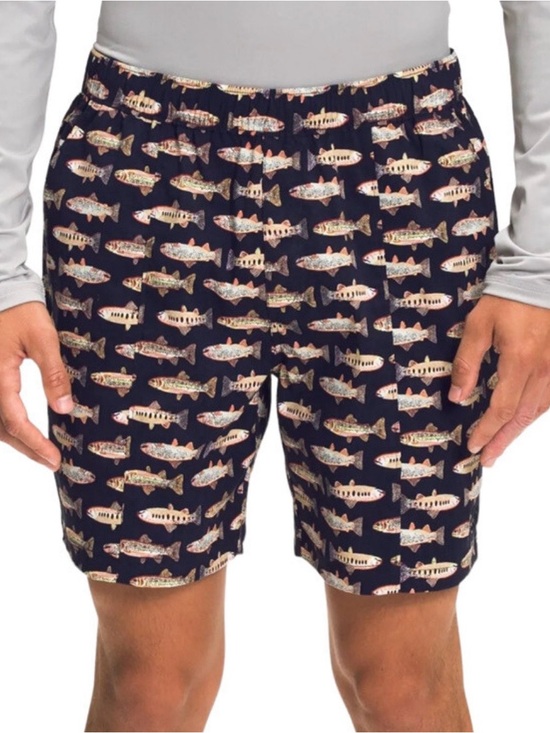 The North Face Other - The North Face Navy Fish-Pattern Athletic Shorts